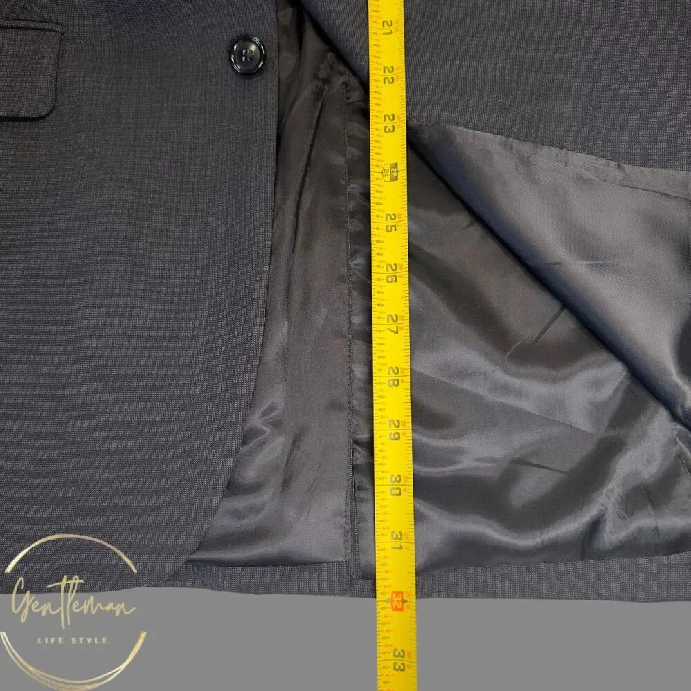 JOS A BANK Tailored Fit Mens 40L Gray Wool Blazer Sport Coat Two Button Jacket